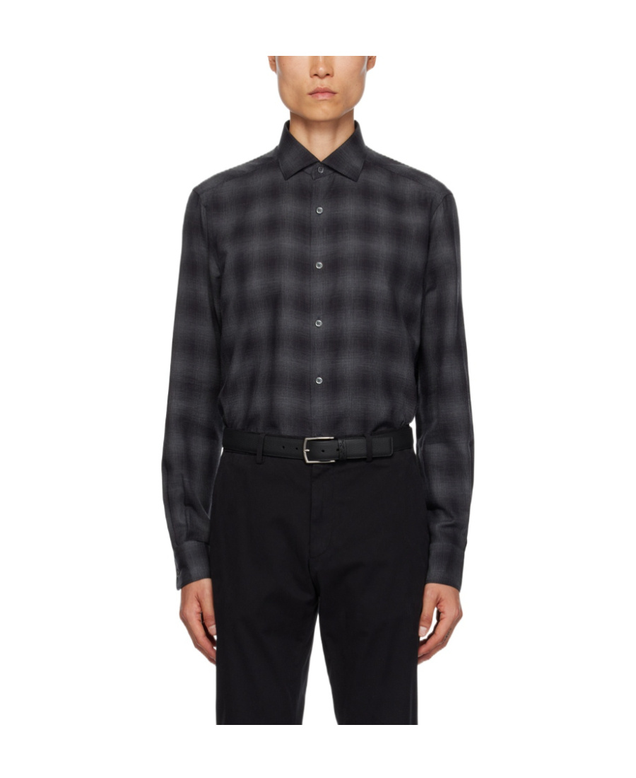 Zegna Cashco Regular Fit Button Down Shirt In Black
