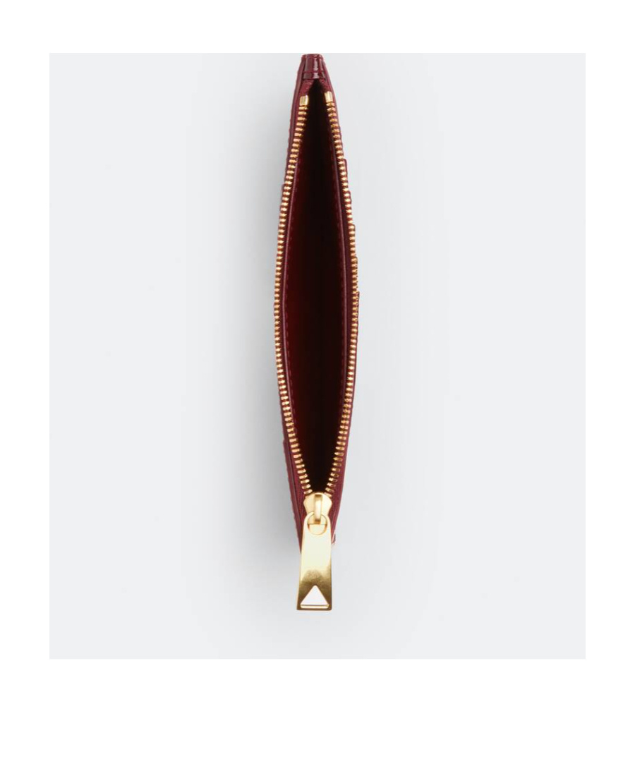 Bottega Veneta Long Zipper Card Bag In Red