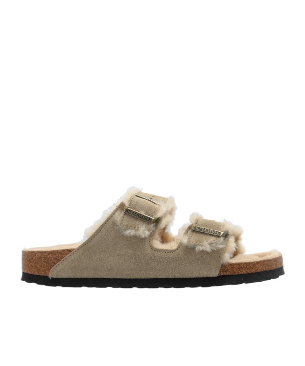 Birkenstock Narrow Fit Arizona Shearling Slides In Multicolor