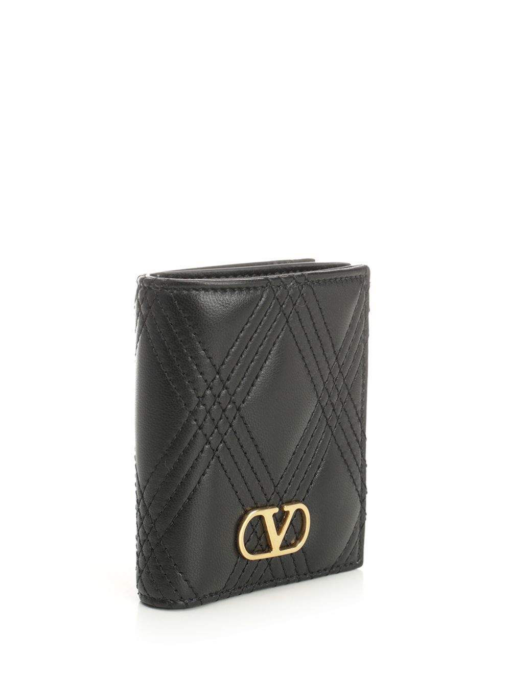 Valentino Quilted 67 Leather Wallet In Black