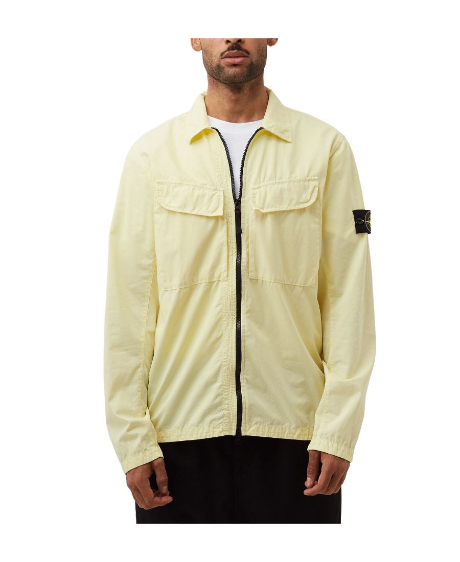 Stone Island Compass-motif Jacket In Yellow