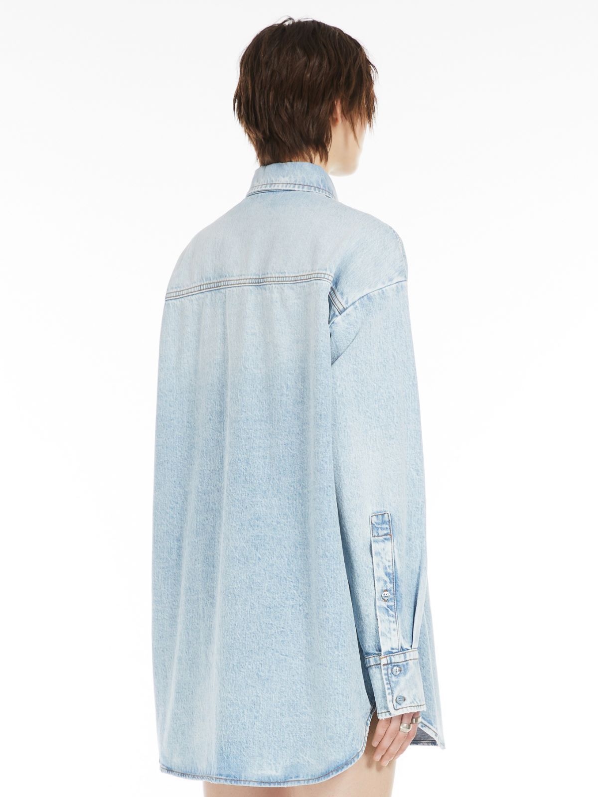 Sportmax Wide Denim Shirt In Blue
