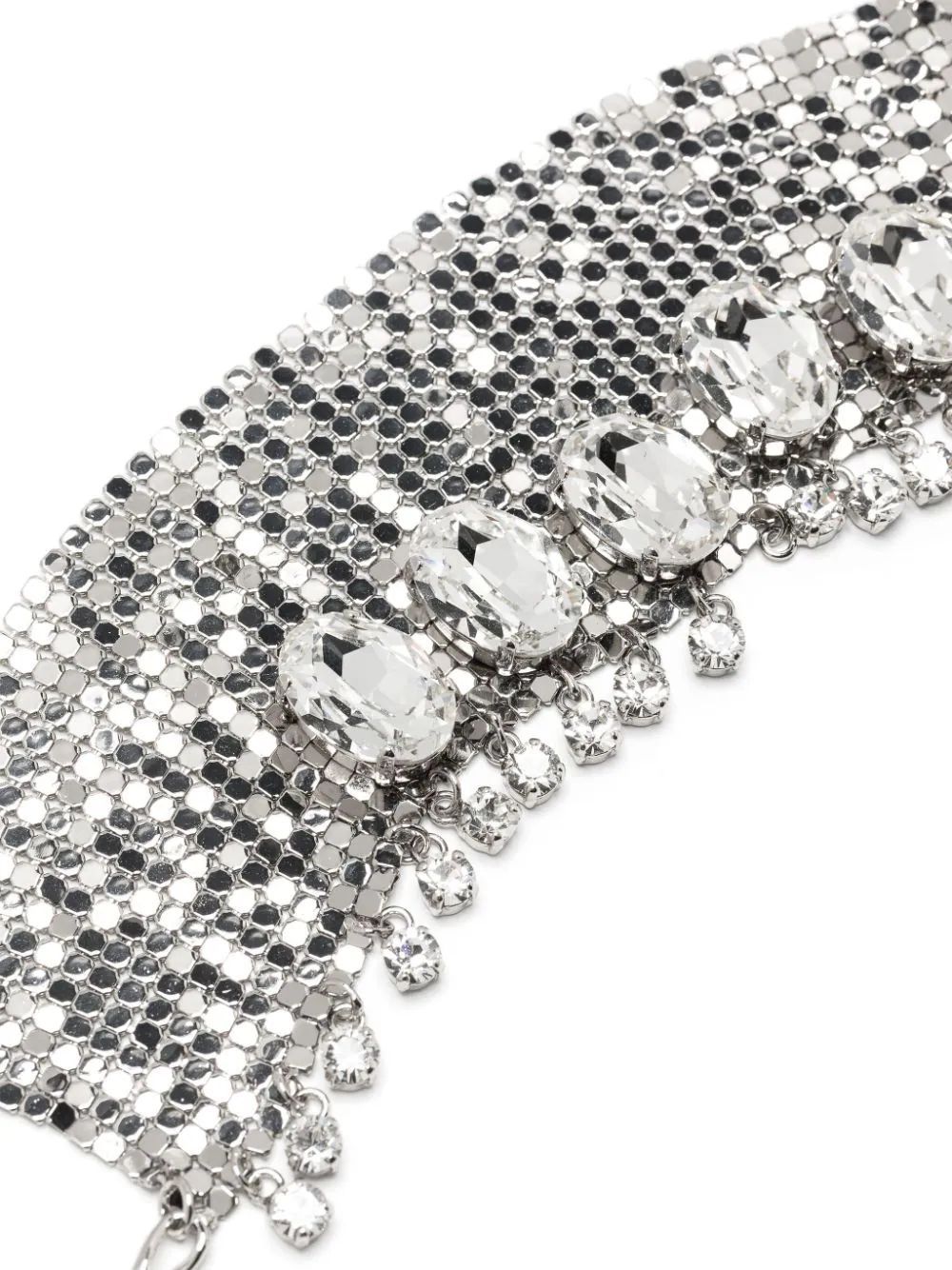 Rabanne Pixel Crystal-embellished Necklace In Gray