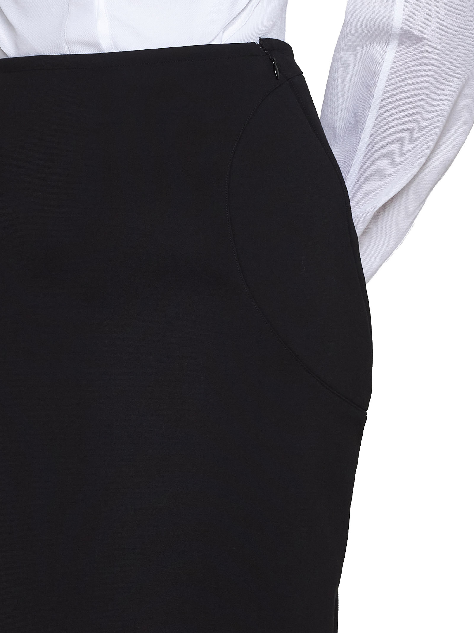 ALAÏA ALAÏA UPSTITCHED CIRCLE MIDI PENCIL SKIRT