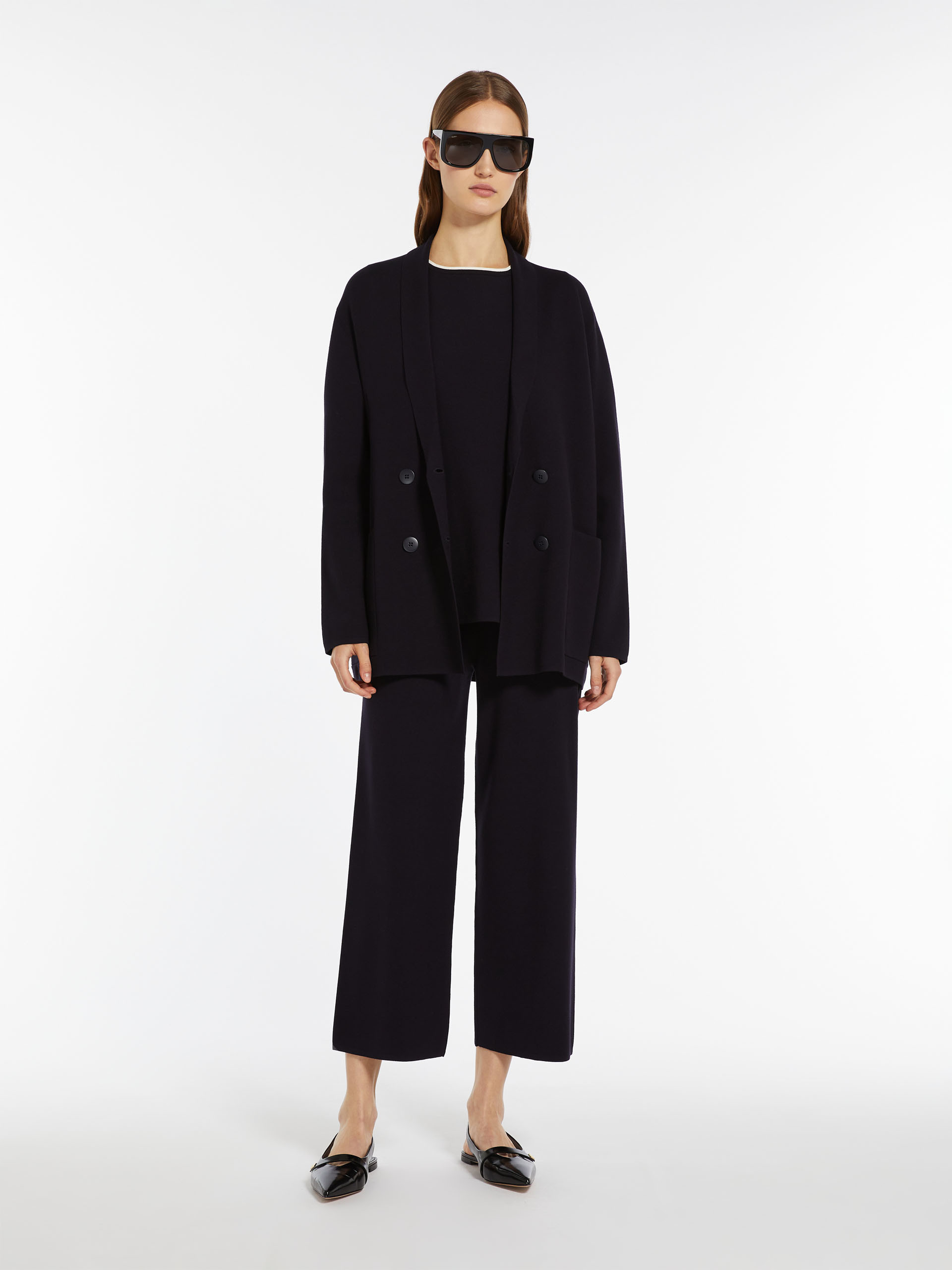 Max Mara Nine-cent Long Casual Pants In Black