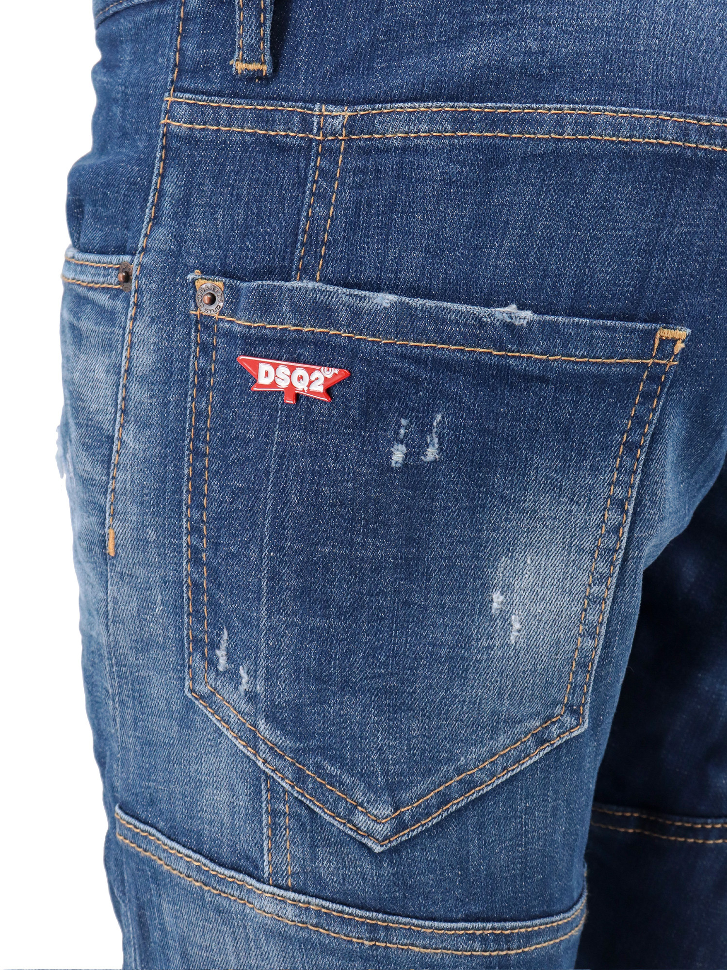 Dsquared2 Tidy Biker Distressed-effect Jeans In Blue