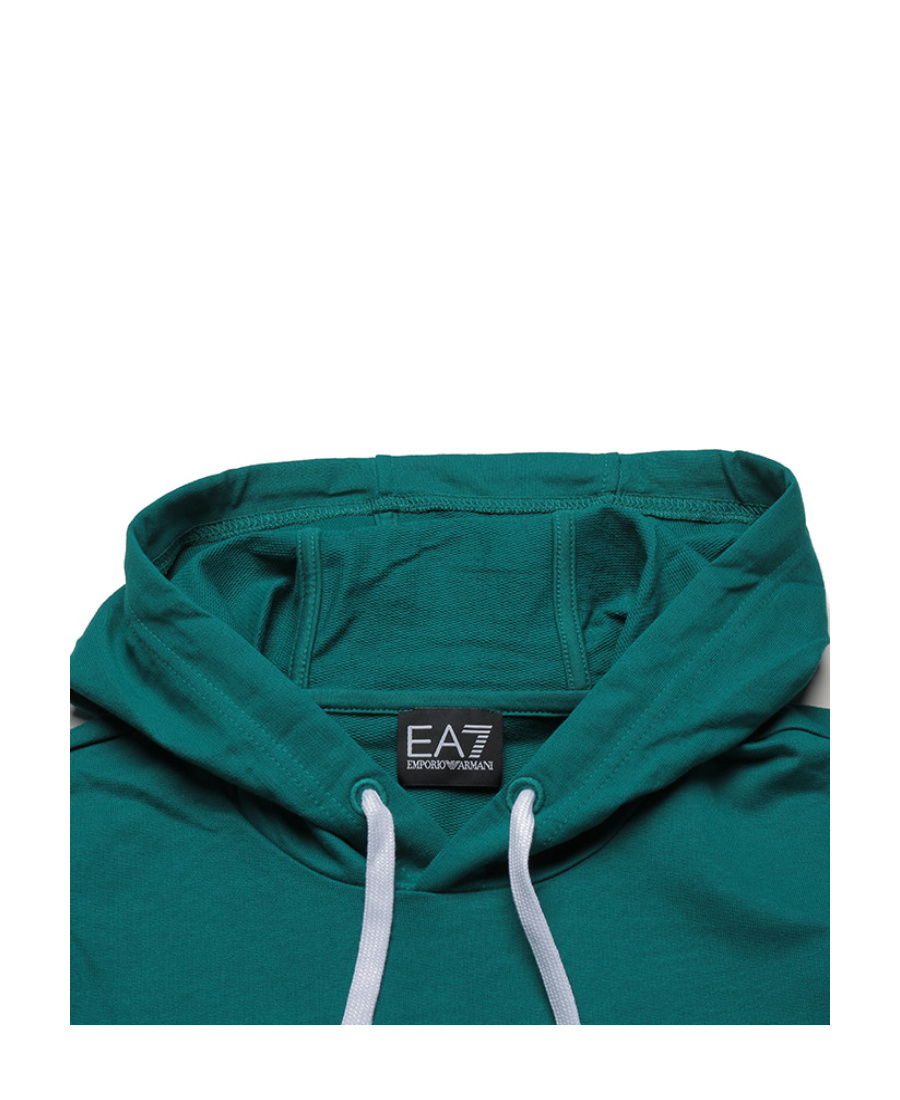Ea7 Logo Pattern Hoodie In Green
