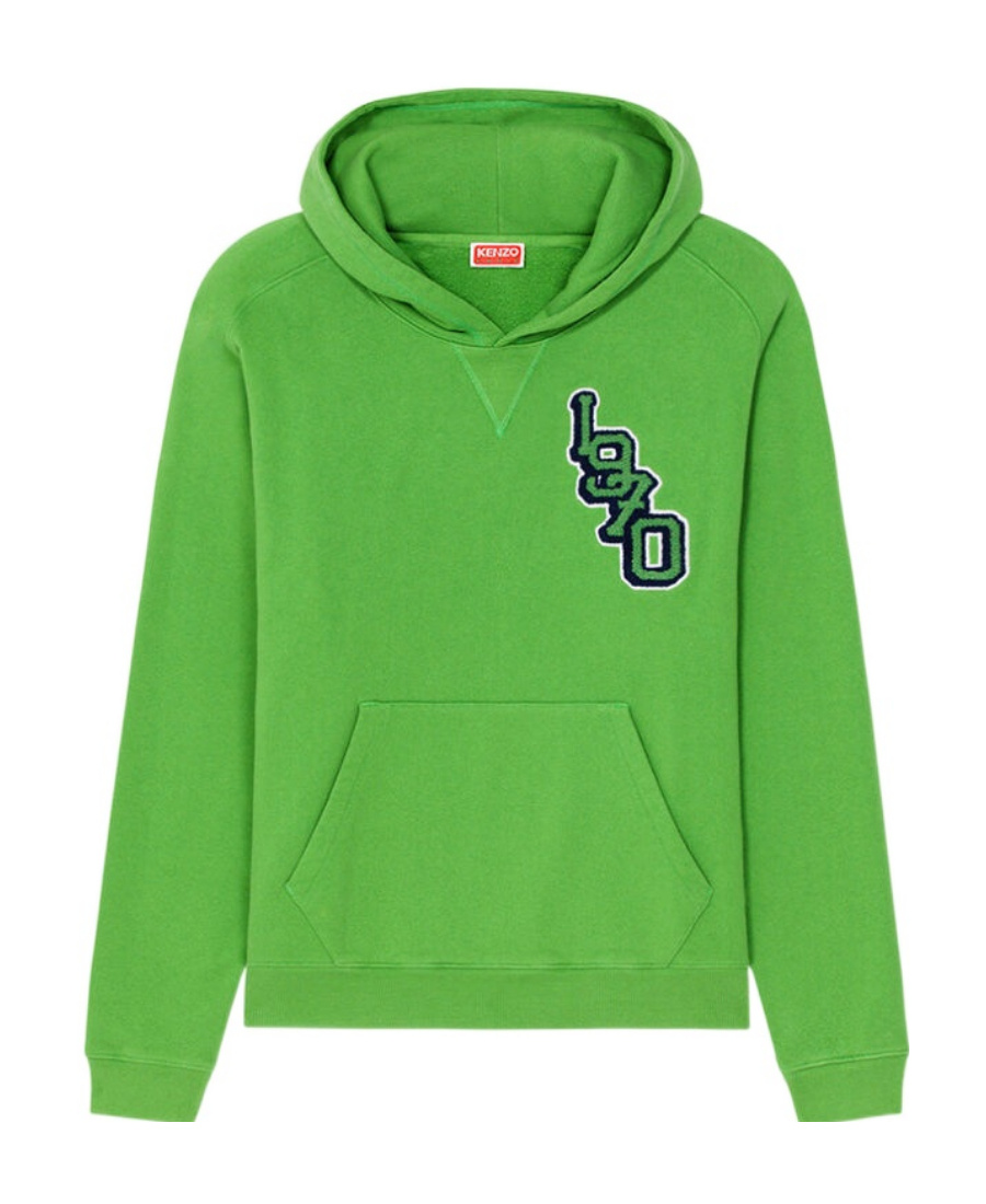 Kenzo Chenille-logo Hoodie In Green