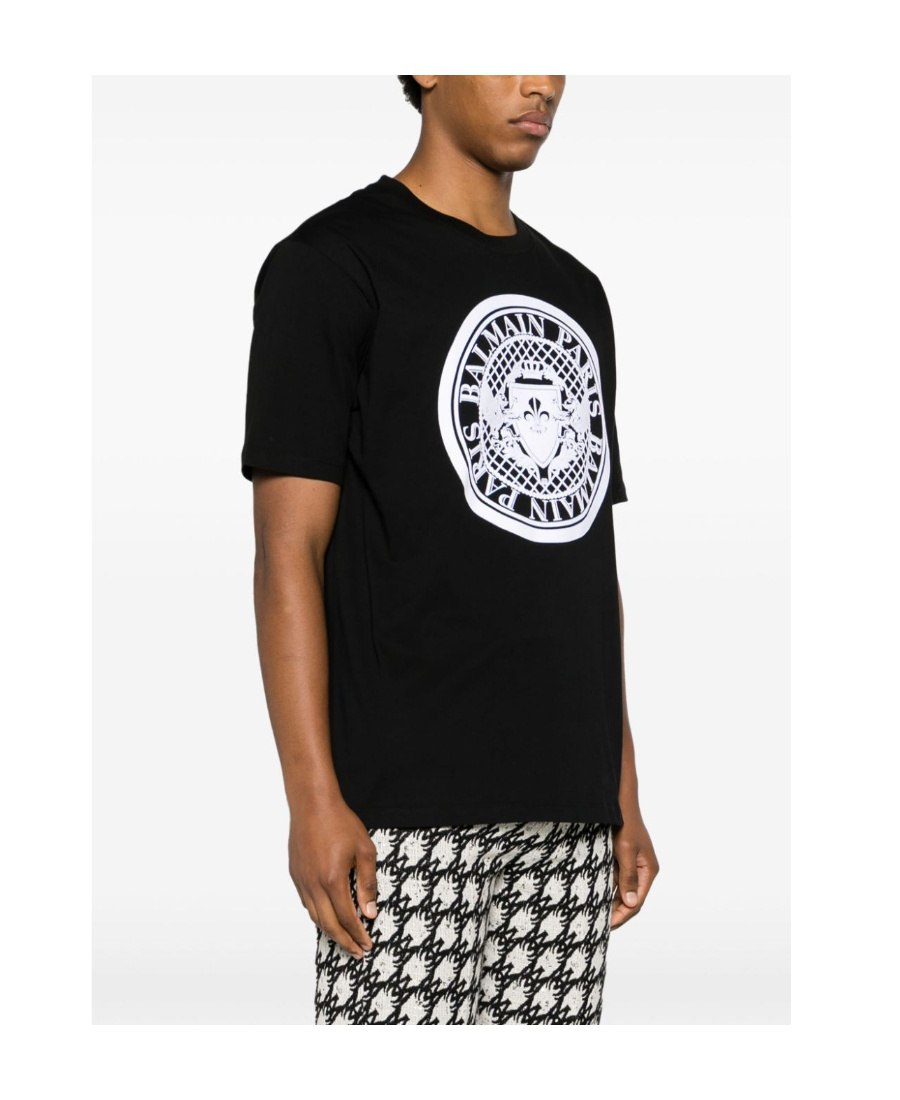 Shop Balmain Coin T-shirt In Black