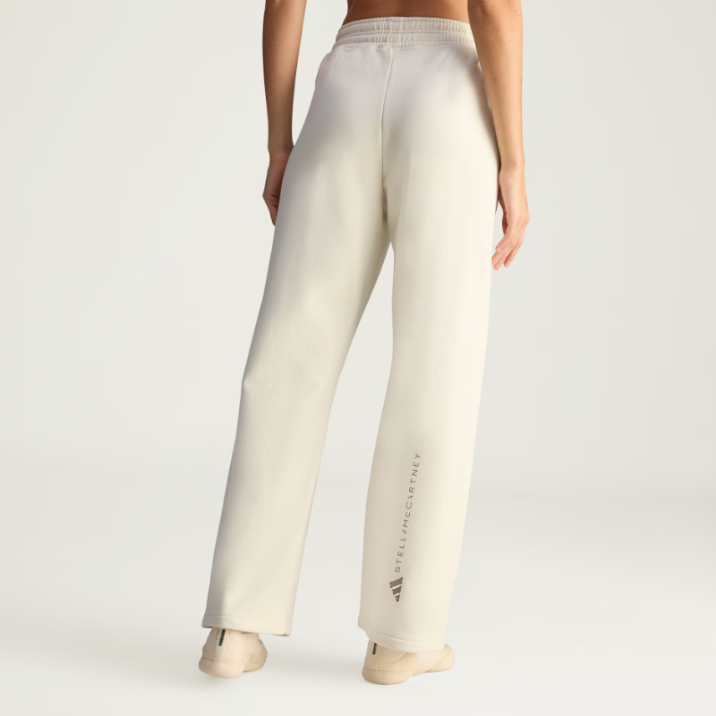 Adidas By Stella Mccartney Drawstring Cotton Track Pants In Neutral