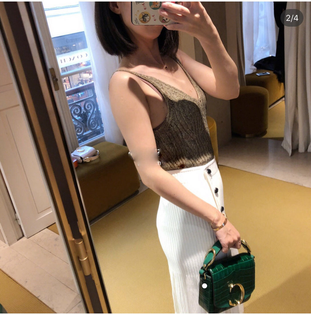 Chloé C Mini Crossbody Bag In Green