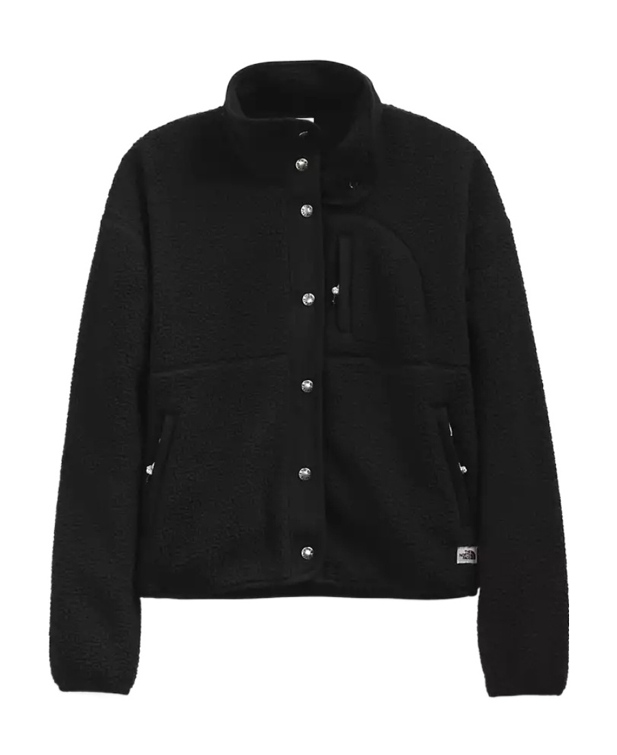 The North Face Faux-shearling High-neck Jacket In Black