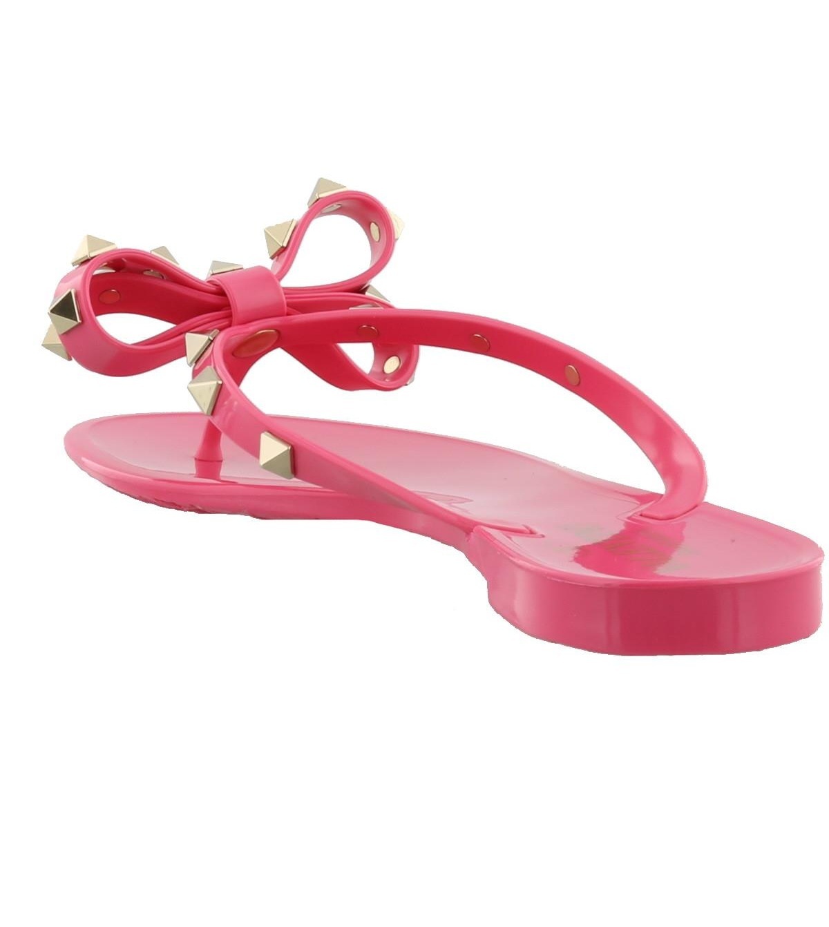 Valentino Heel Sandals With Bow Accent And Studded Embellishments In Black
