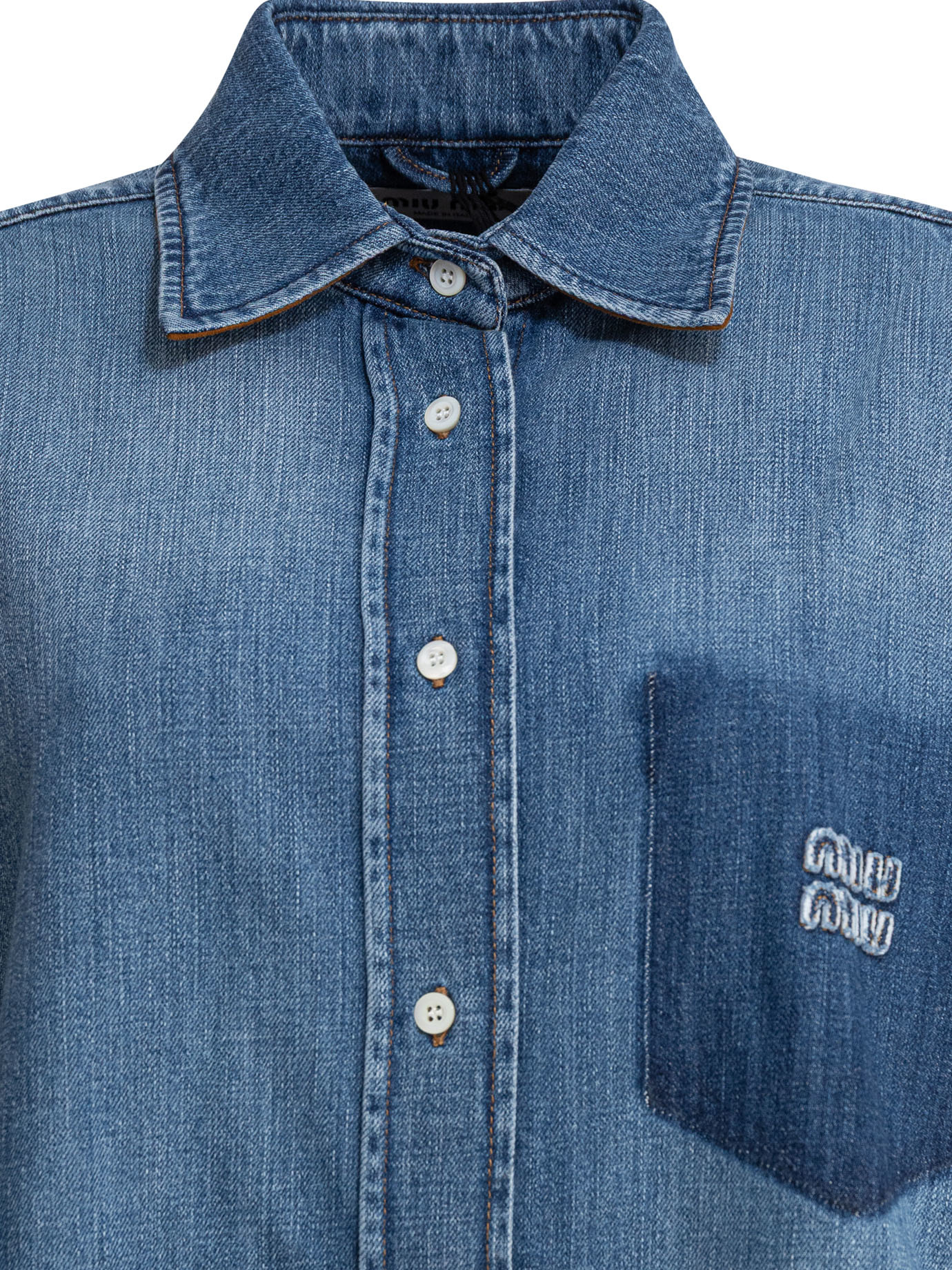 Miu Miu Camicia Oversize In Denim Donna