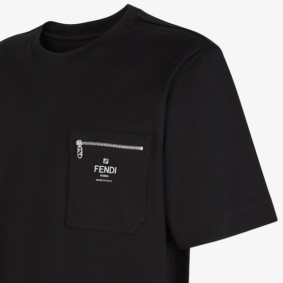 Fendi Logo-print Cotton T-shirt In Black
