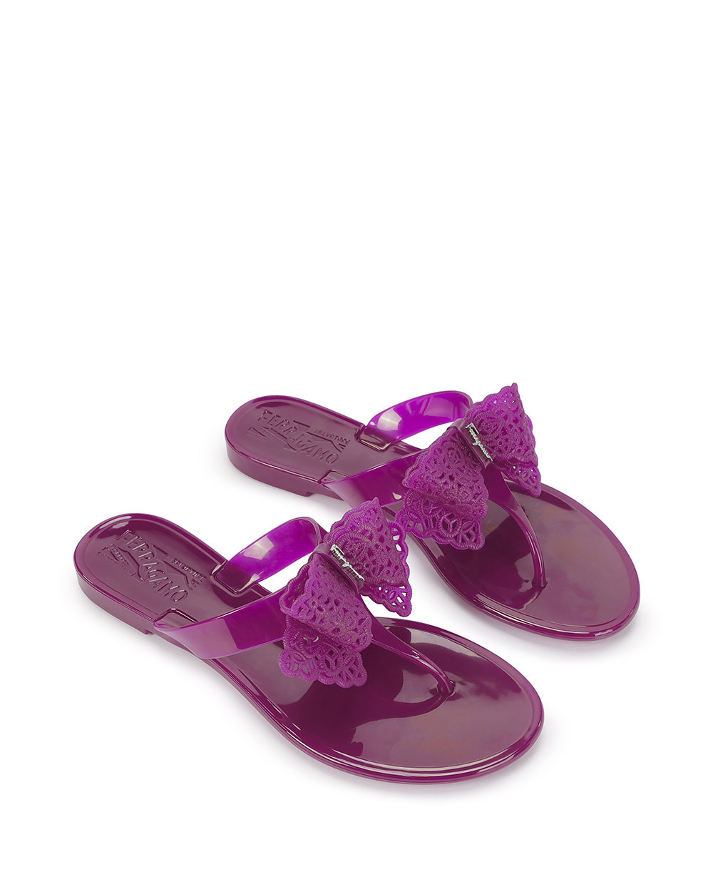 Ferragamo Bowknot Clip Toe Cool Drag In Pink