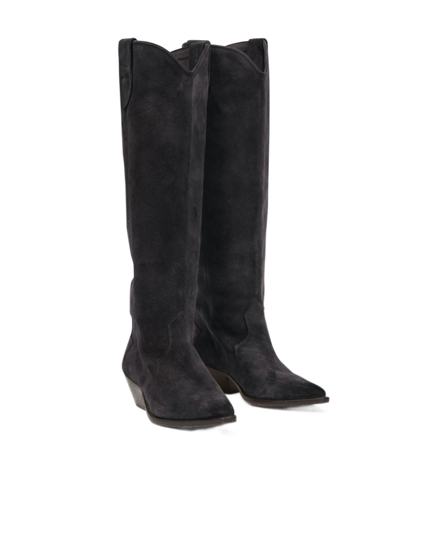 Isabel Marant Denvee Suede Cowboy Boots In Black