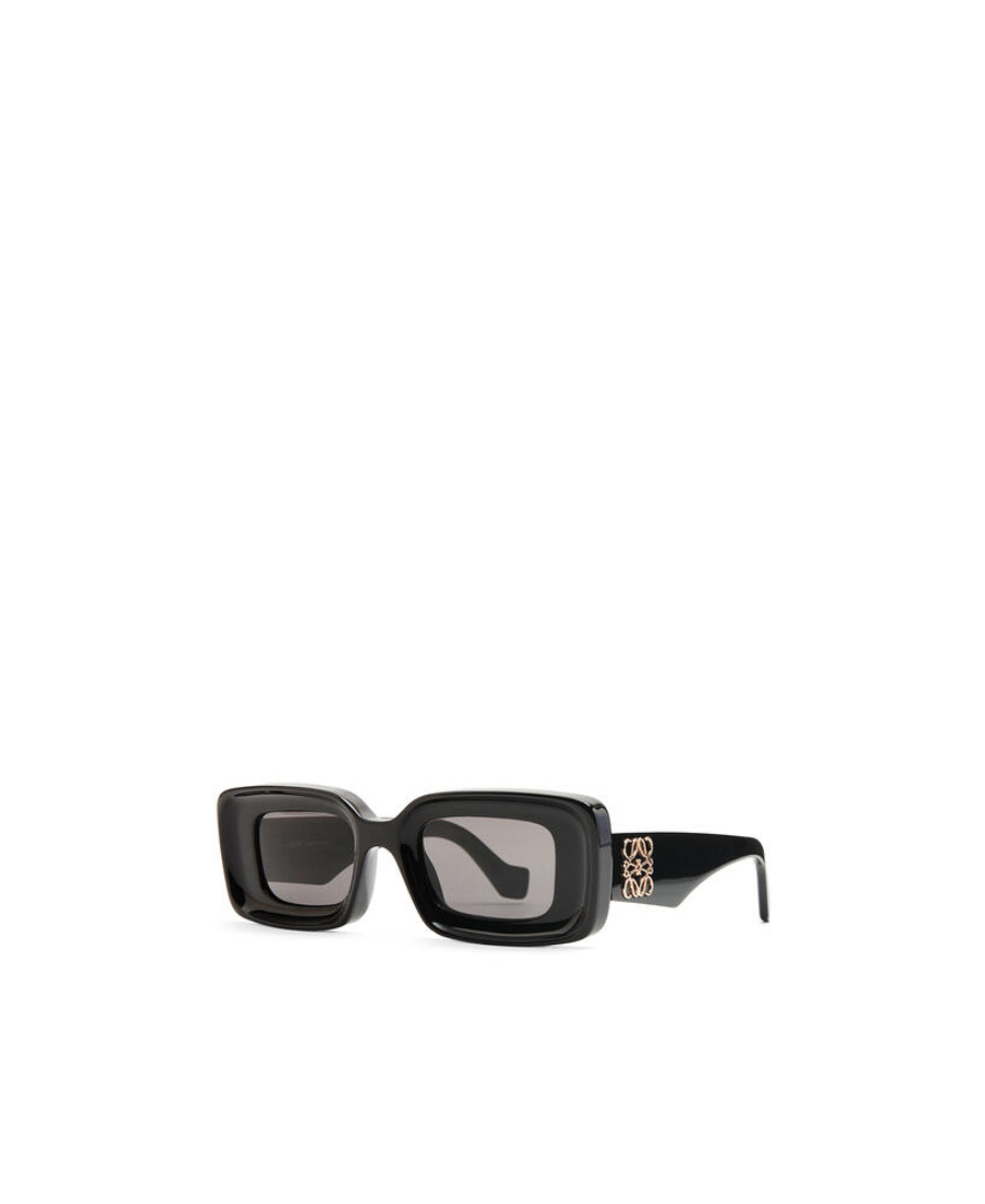 Loewe Womens Black G736270x18 Rectangular Logo-embellished Acetate Sunglasses In Black