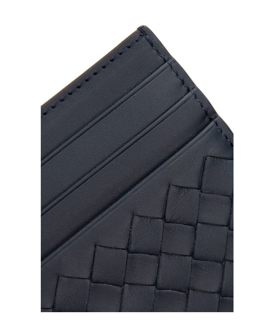 Shop Bottega Veneta Intrecciato Weave Cardholder In Black