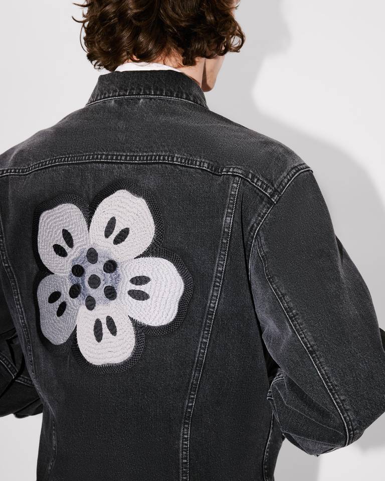 Kenzo 'boke Flower' Embroidered Trucker Jacket In Japanese Denim