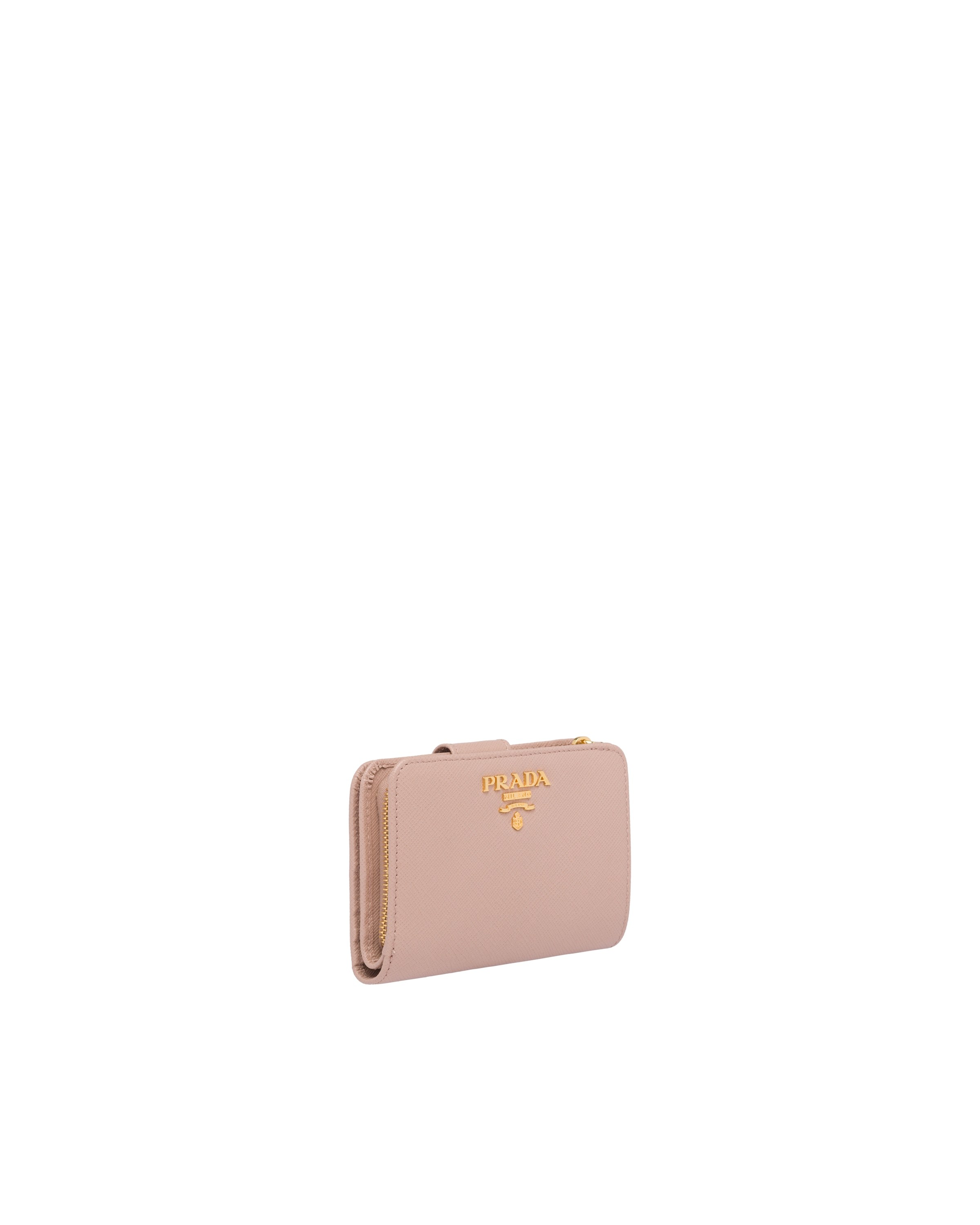 Prada Saffiano Leather Bifold Wallet In Nude