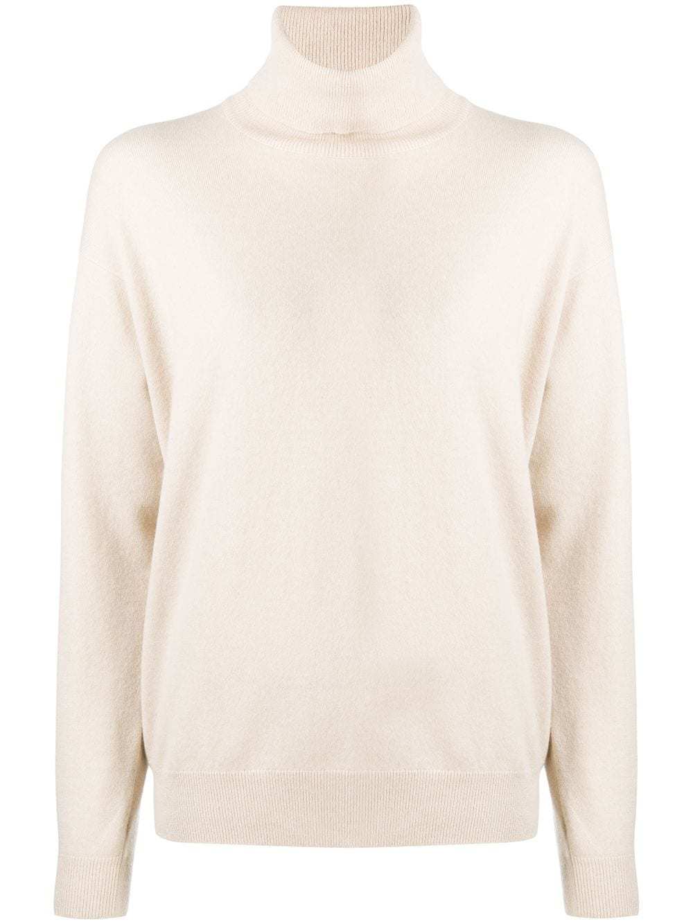 Brunello Cucinelli Roll-neck Cashmere Jumper In White