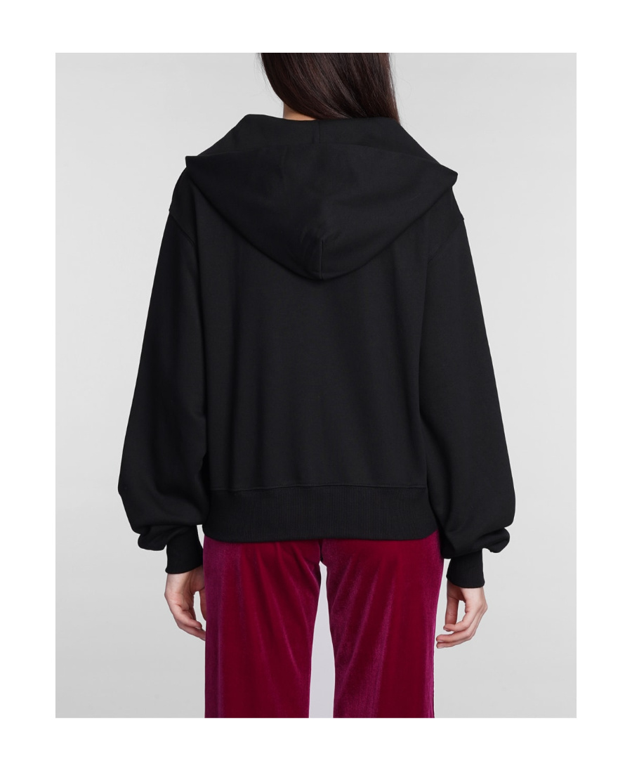 Versace Jeans Buckle-detail Cut-out Hoodie In Black