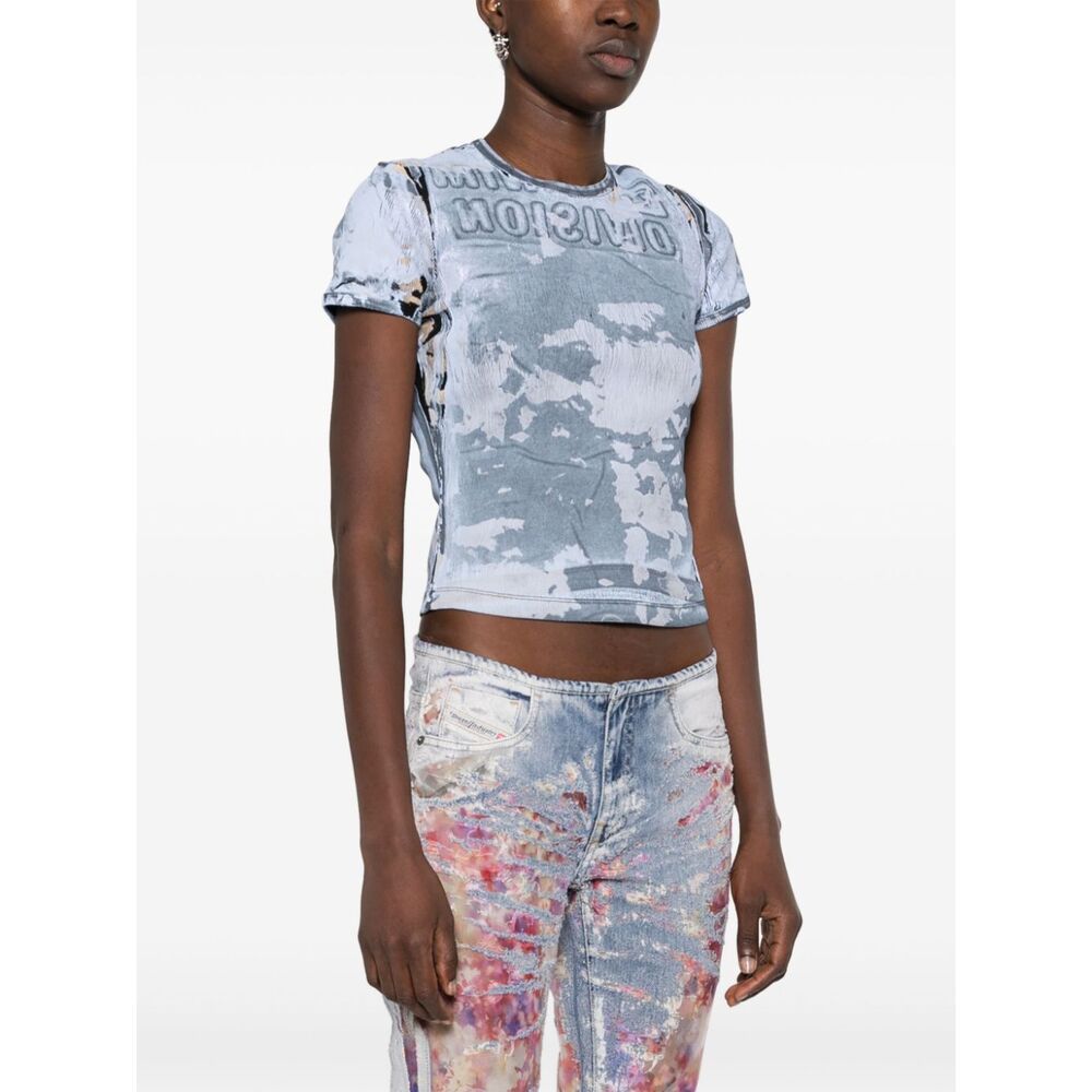 Diesel T-ele Abstract-print T-shirt In Blue