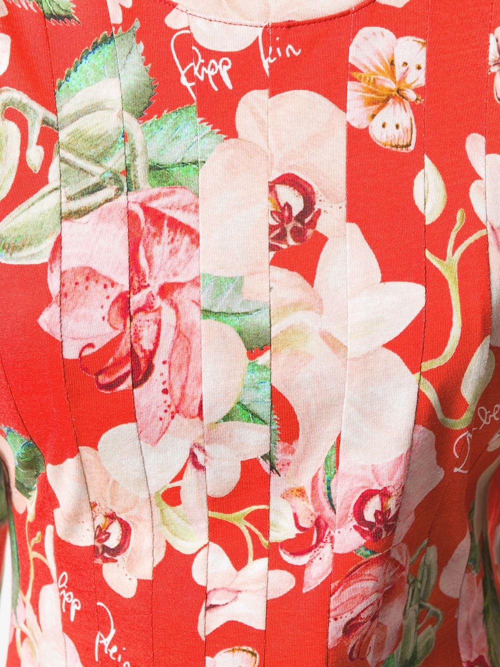 Philipp Plein Floral Printed Dress In Pink