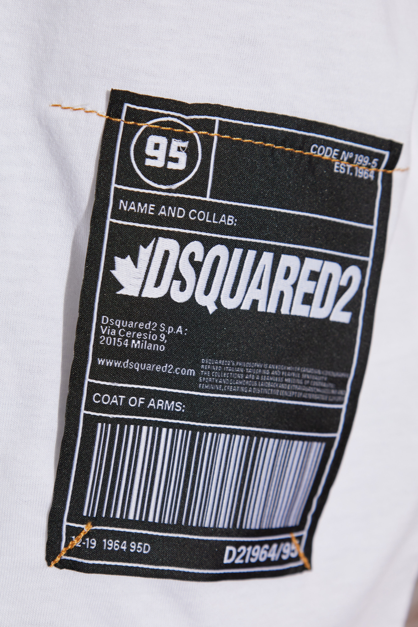 Dsquared2 Logo Patch Crewneck T-shirt In White