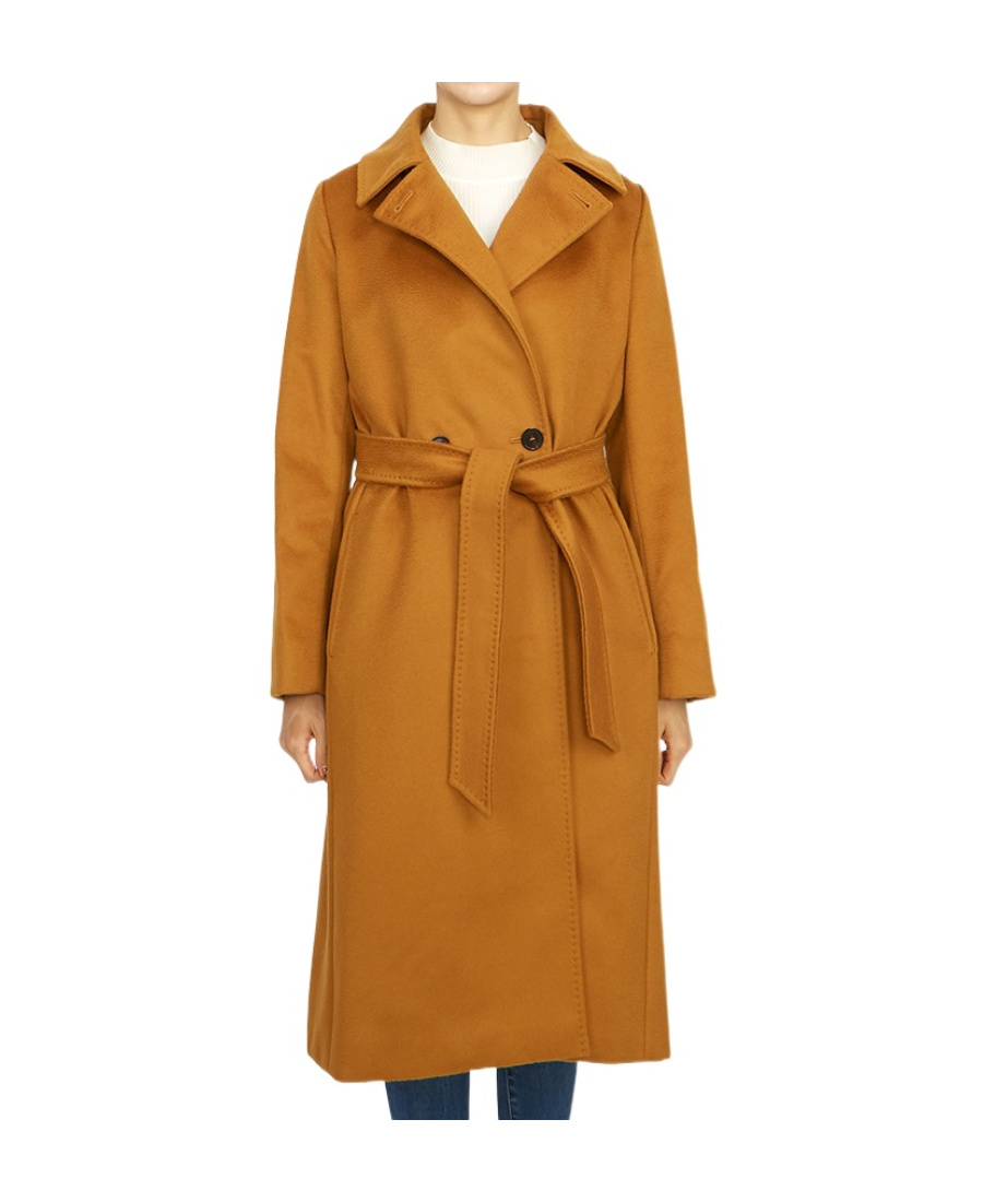 Max Mara Double-breasted Robe Coat In Orange