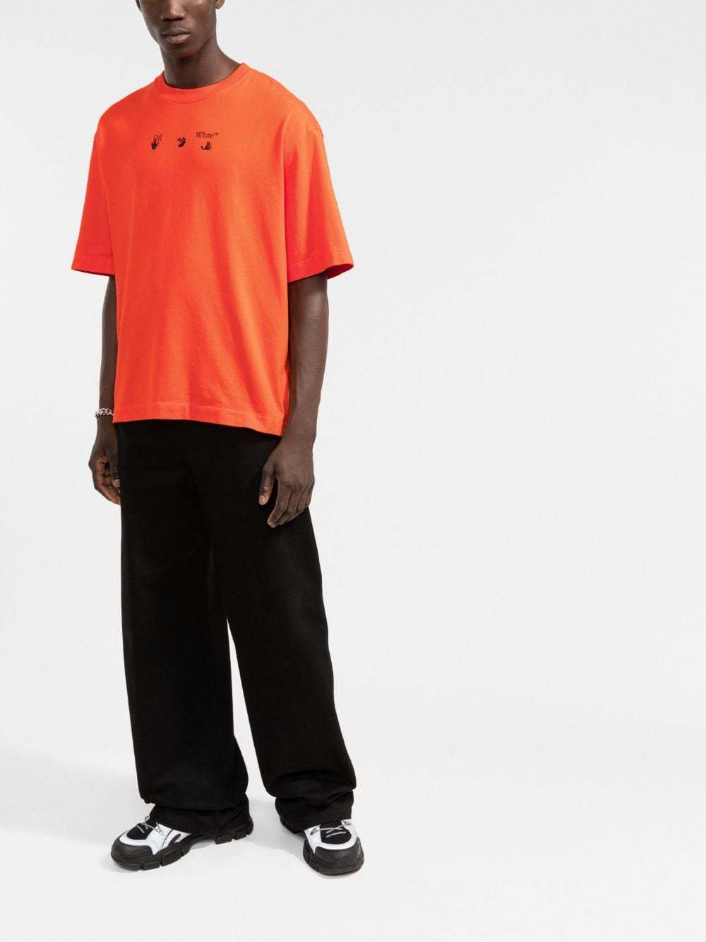 Off-white Logo-print T-shirt In Orange