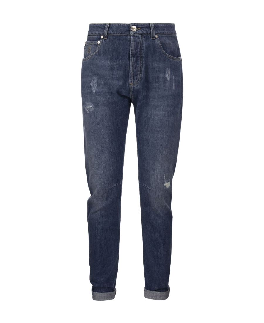 Brunello Cucinelli Men's Five-pocket Leisure Fit Trousers In Blue
