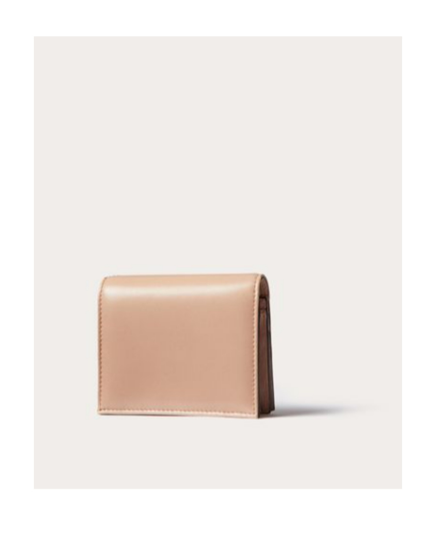 Valentino Small Roman Stud Wallet In Nude
