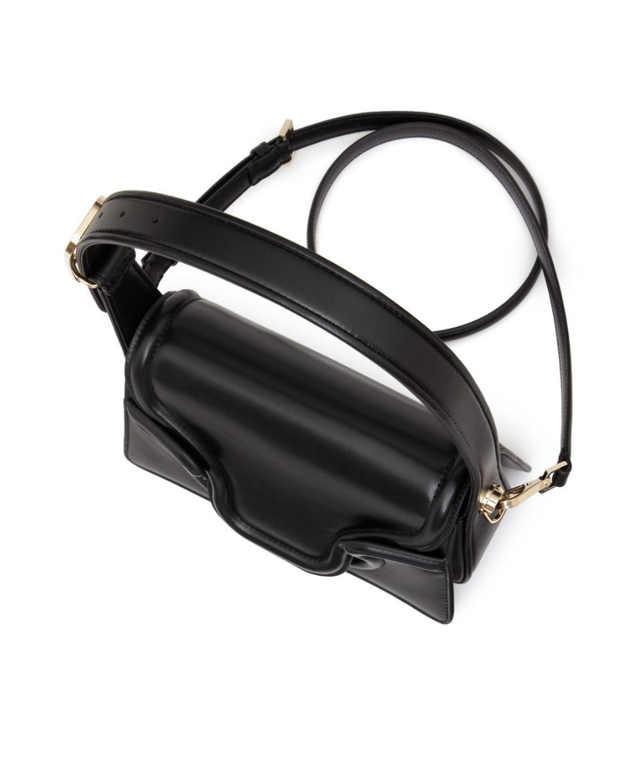 Valentino Sculpture Leather Shoulder Bag In Black