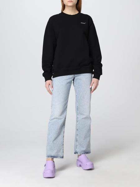 Off-white Logo-print Long-sleeve Sweatshirt In Black