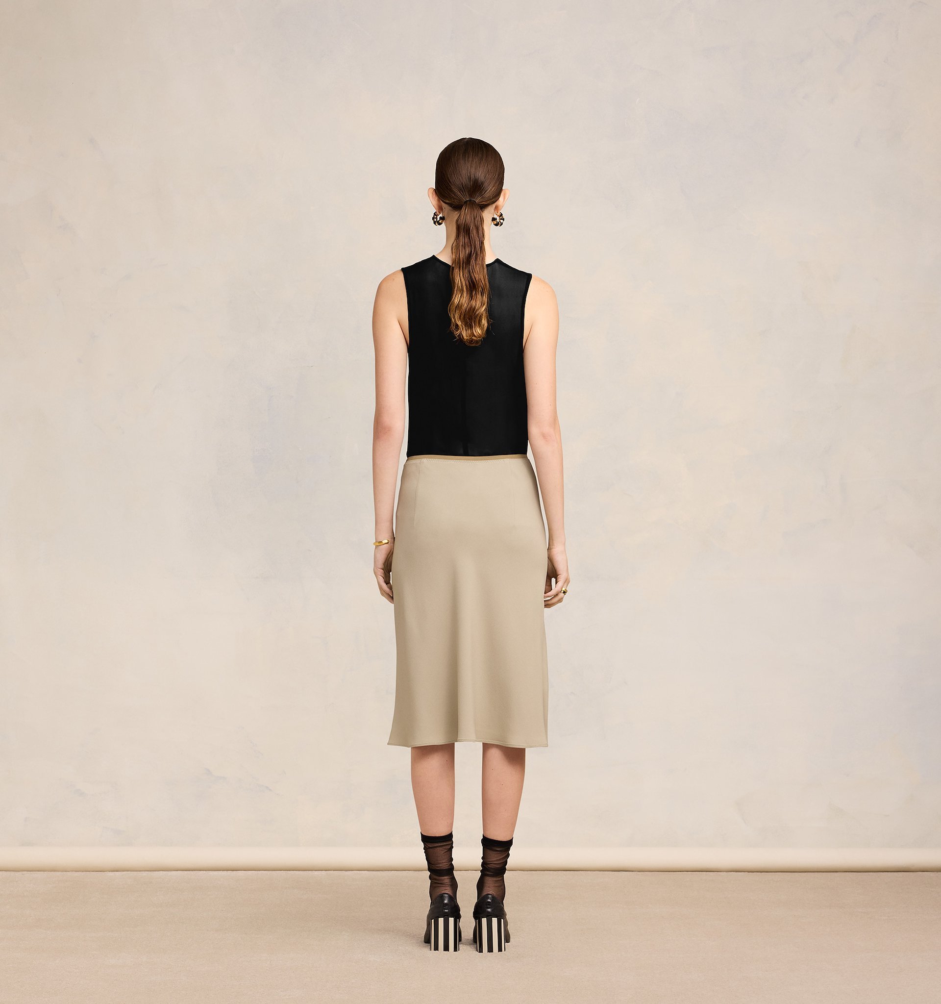 Ami Alexandre Mattiussi Ami Paris Semi-sheer Sleeveless Top In Black