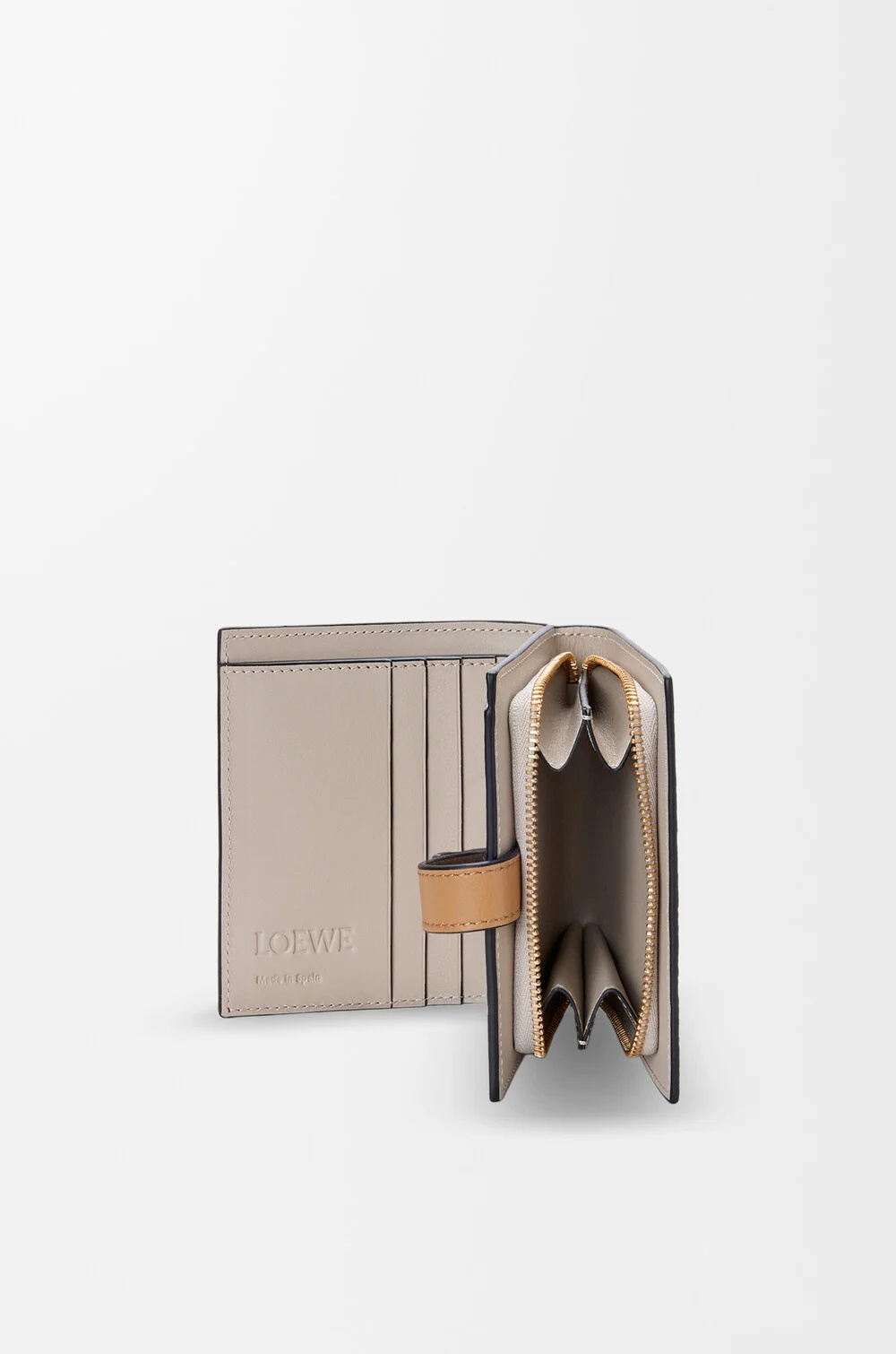 Loewe Compact Leather Wallet In Brown