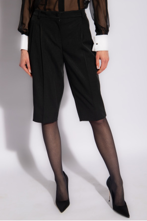 Dolce & Gabbana Pleat-detail Tailored Shorts In Black
