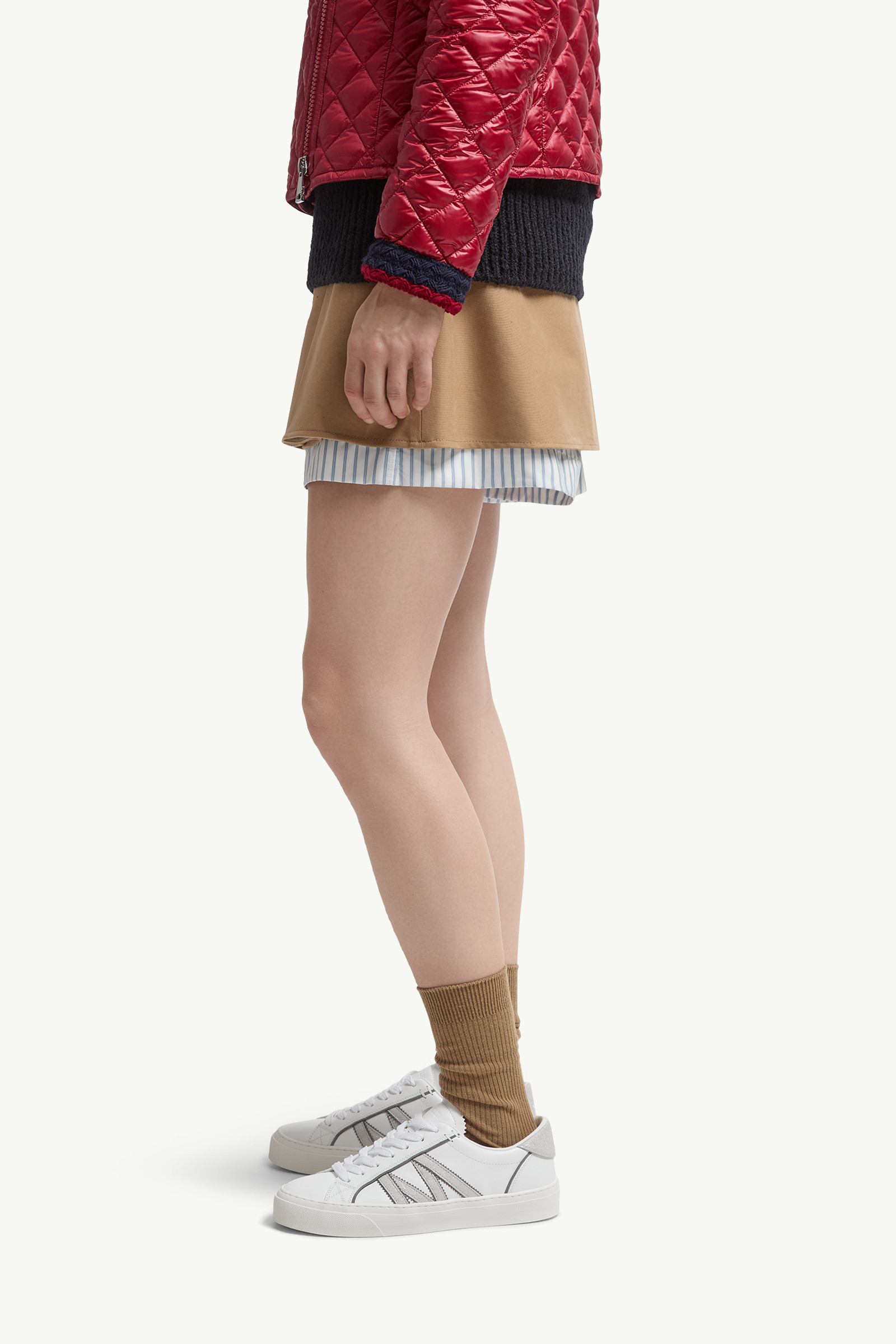 Moncler Monaco2 Leather Glitter Trainers