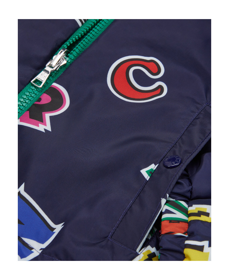 Moncler Letters Padded Hooded Jacket In Black