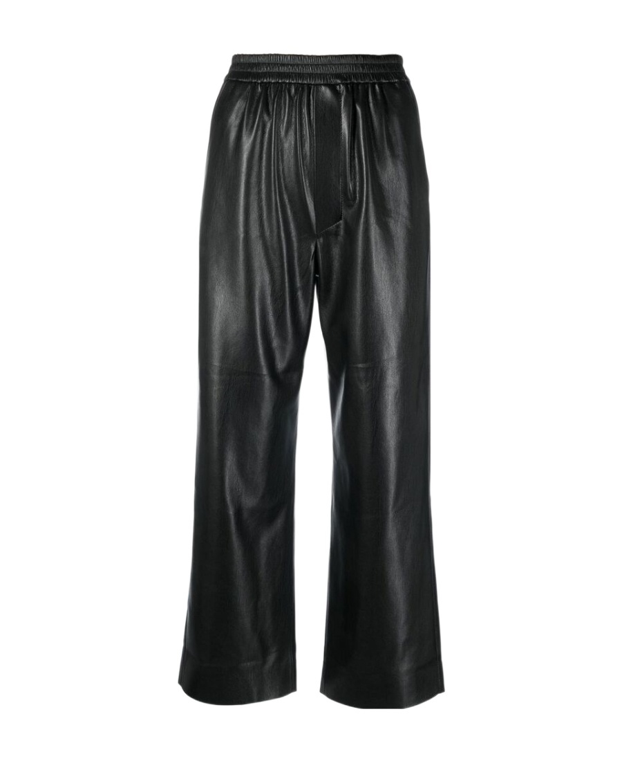 Nanushka Cropped Straight-leg Trousers In Black