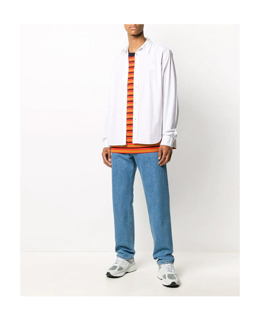 Kenzo Logo Long-sleeved Shirt In White