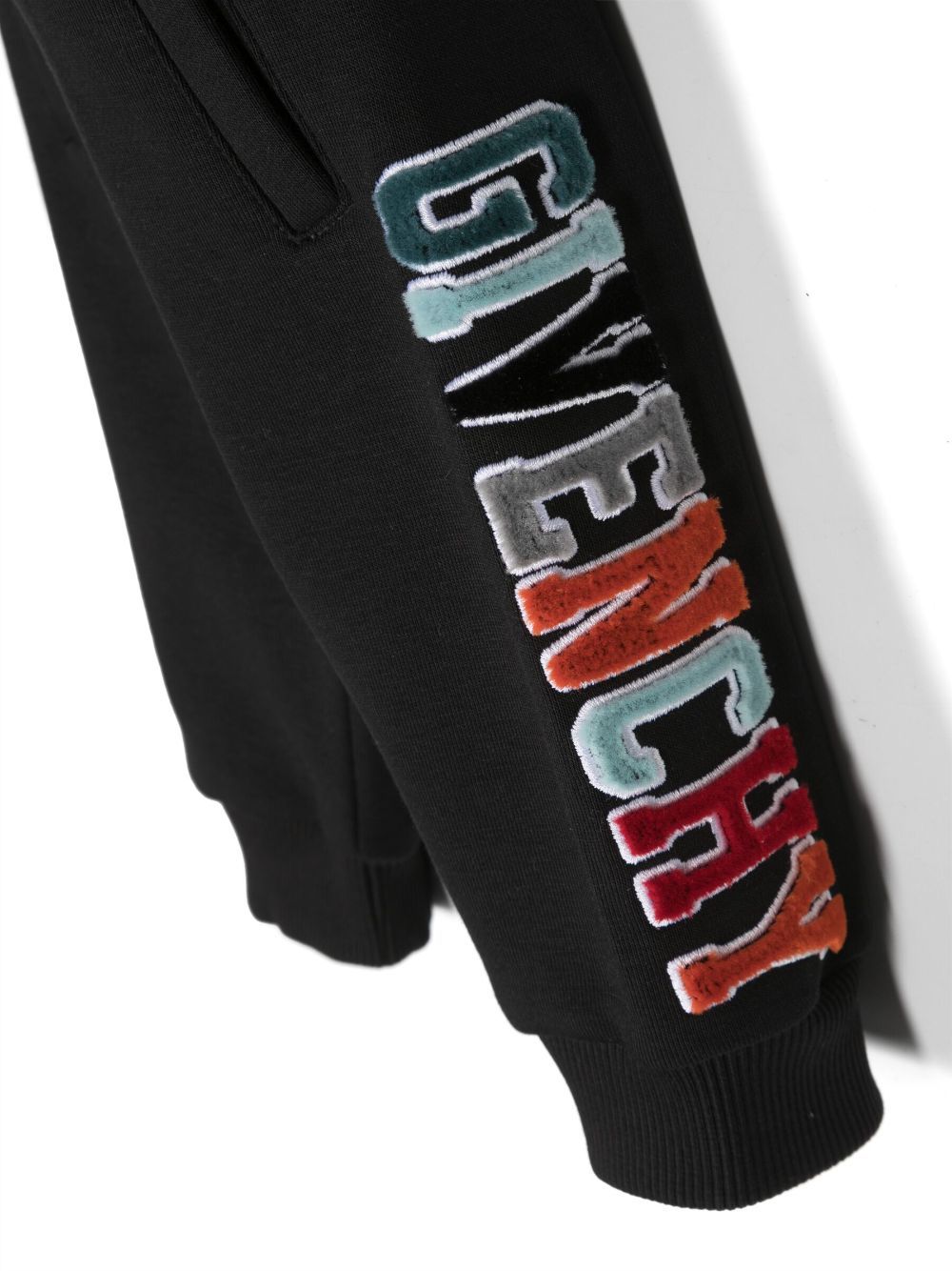 Givenchy Appliqué-lettering Cotton Track Pants In Black