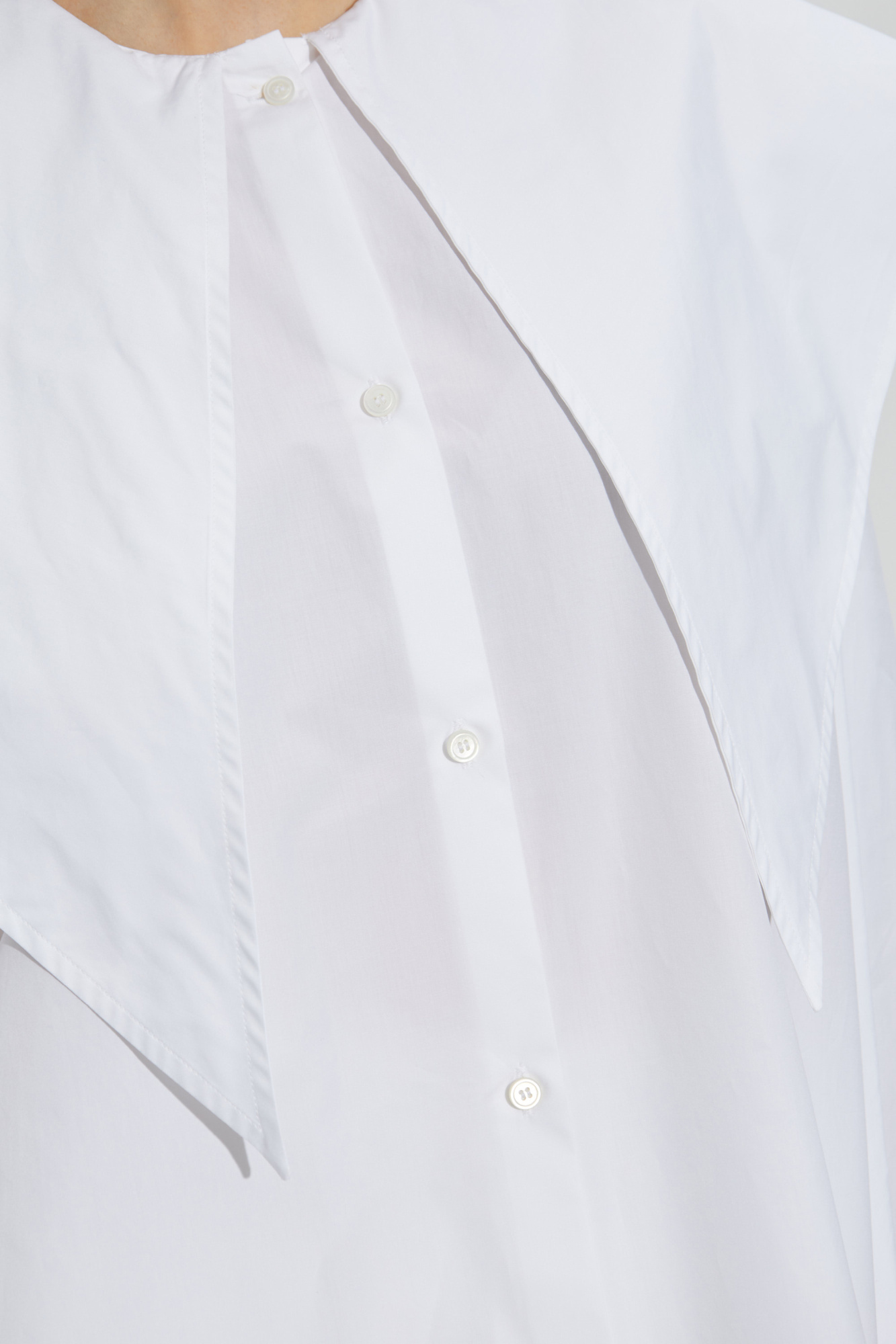 Fabiana Filippi Decorative Collar Long Sleeved Shirt In White