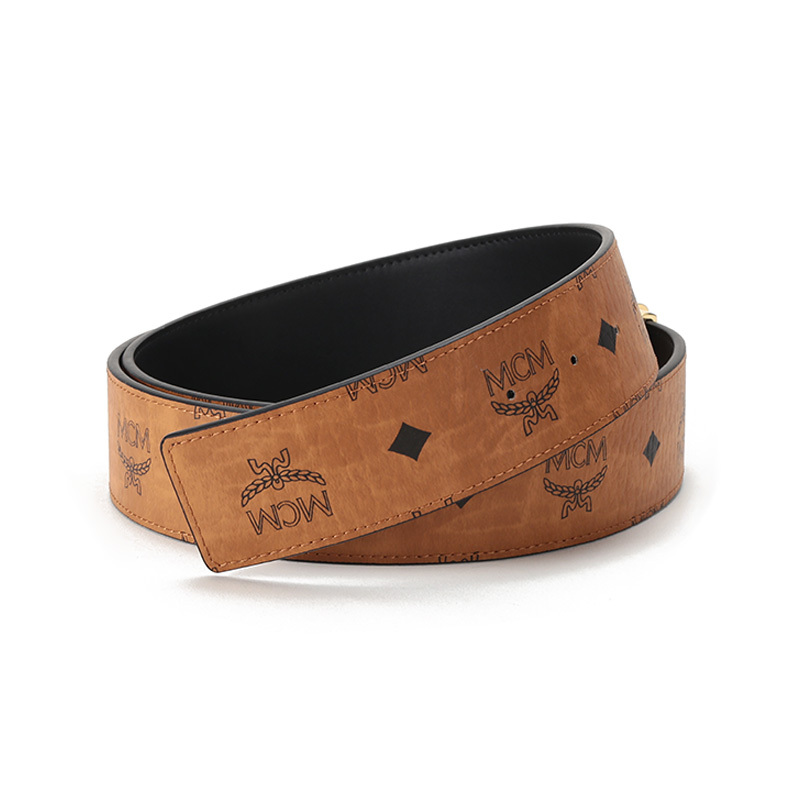 Mcm Claus M Reversible Belt In Visetos In Brown