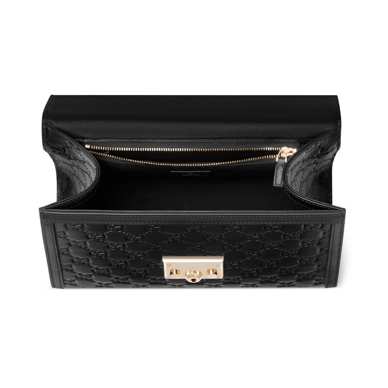 Gucci Padlock Medium Top Handle Bag In Black