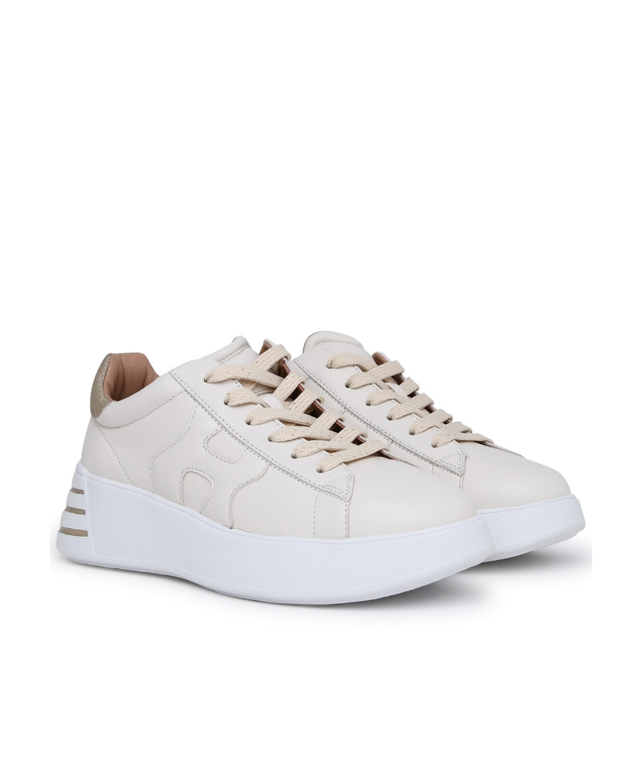 HOGAN GLITTER-DETAIL LEATHER SNEAKERS