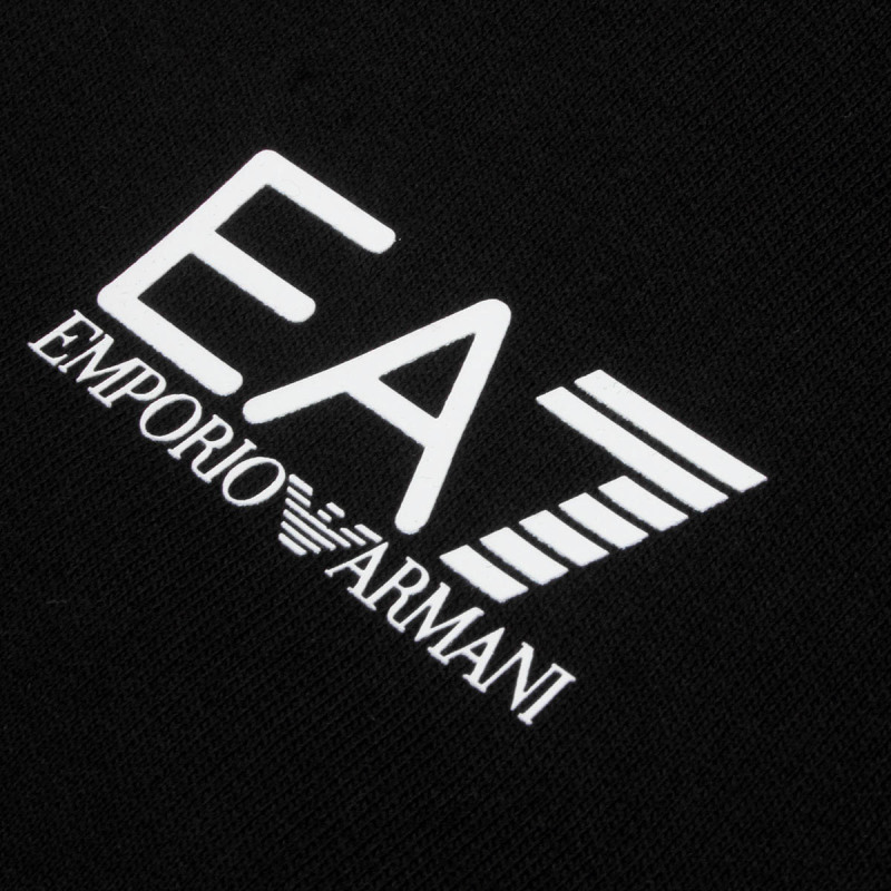 Ea7 Logo-print Zip-up Hoodie In Black