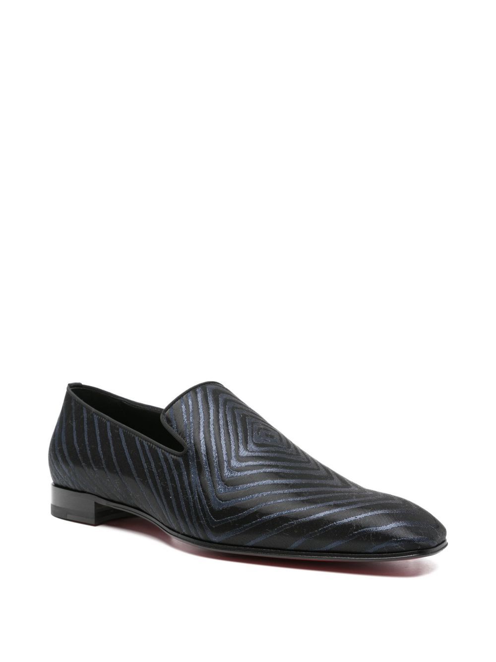 Christian Louboutin Dandelion Geometric-pattern Loafers In Blue